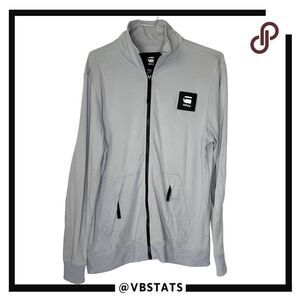 G-Star Raw Men's Zip Through Track Tweet-er Long Sleeve Sweatshirt Gray Size XL